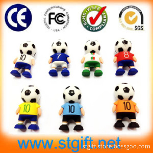 Mini Cartoon 1GB~32GB USB Flash Memory About Footballer World Cup Brazil in 2014